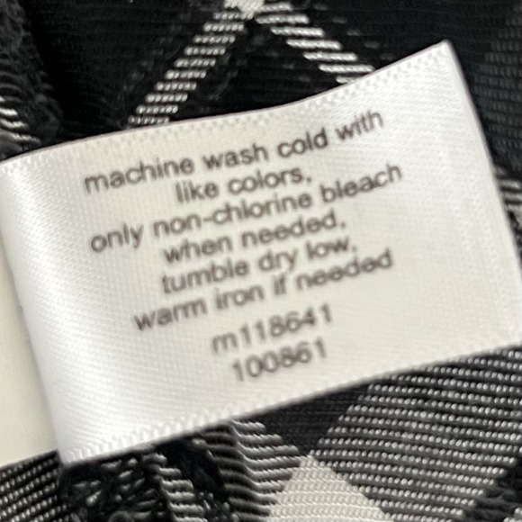 Lane Bryant Dress 18/20 Black White Flannel Plaid Square Neck Puff Sleeve Belted - Picture 8 of 10